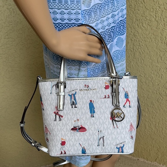 Michael Kors Jet Set Girls XS Convertible Satchel Bright White - Picture 13 of 15